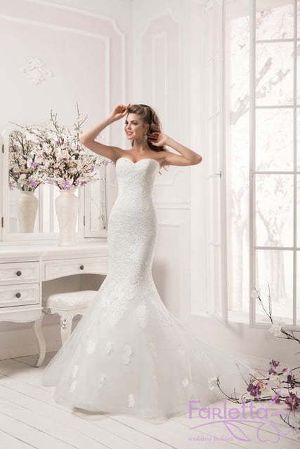 Свадебное платье Магнолия. Силуэт Рыбка. Цвет Белый / Молочный. Вид 2