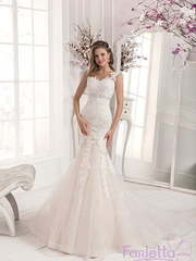 Свадебное платье Орхидея. Силуэт Рыбка. Цвет Белый / Молочный, Айвори / Капучино. Вид 1