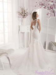 Свадебное платье Орхидея. Силуэт Рыбка. Цвет Белый / Молочный, Айвори / Капучино. Вид 2