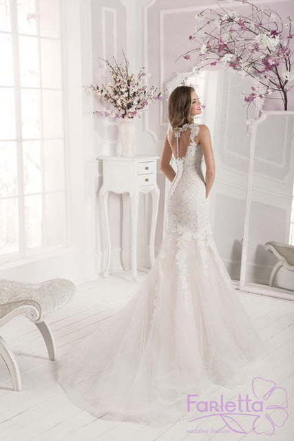 Свадебное платье Орхидея. Силуэт Рыбка. Цвет Айвори / Капучино, Белый / Молочный. Вид 2