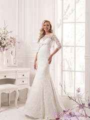 Свадебное платье Франжипани. Силуэт Рыбка. Цвет Белый / Молочный. Вид 1