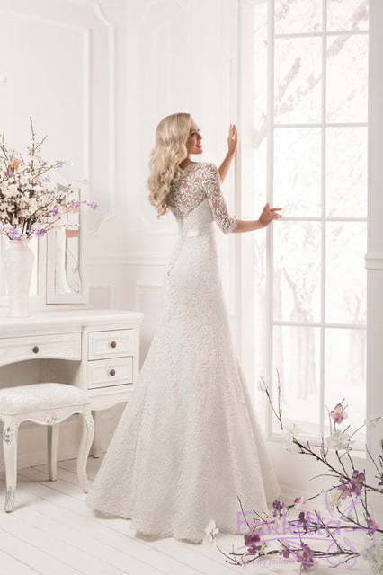 Свадебное платье Франжипани. Силуэт Рыбка. Цвет Белый / Молочный. Вид 2