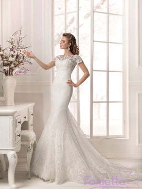 Свадебное платье Фуксия. Силуэт Рыбка. Цвет Белый / Молочный. Вид 1