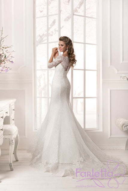 Свадебное платье Фуксия. Силуэт Рыбка. Цвет Белый / Молочный. Вид 7