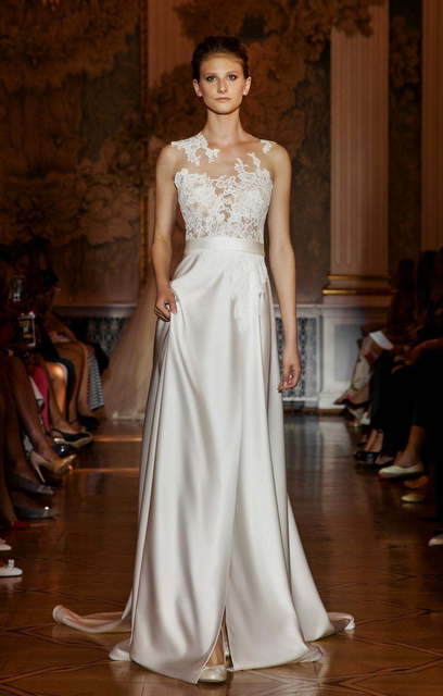 Свадебное платье Amontillado. Силуэт Прямое. Цвет Белый / Молочный. Вид 3