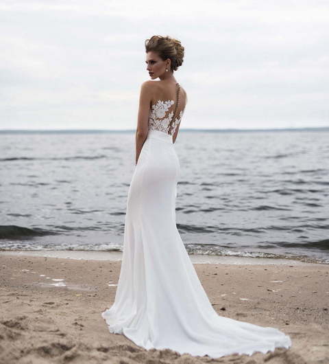 Свадебное платье Ariel. Силуэт Прямое. Цвет Белый / Молочный. Вид 2