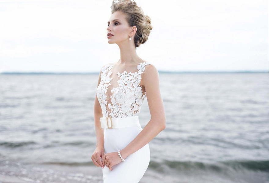 Свадебное платье Ariel. Силуэт Прямое. Цвет Белый / Молочный. Вид 3