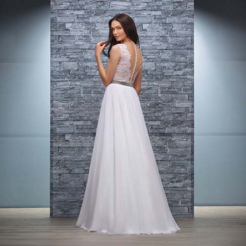 Свадебное платье Elektra. Силуэт Прямое. Цвет Белый / Молочный. Вид 2