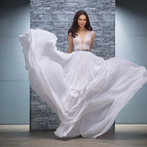 Свадебное платье Elektra. Силуэт Прямое. Цвет Белый / Молочный. Вид 3