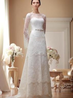 Свадебное платье Gala. Силуэт Прямое. Цвет Белый / Молочный. Вид 1