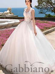 Свадебное платье Аланис. Силуэт Пышное. Цвет Белый / Молочный, оттенки Розового. Вид 1