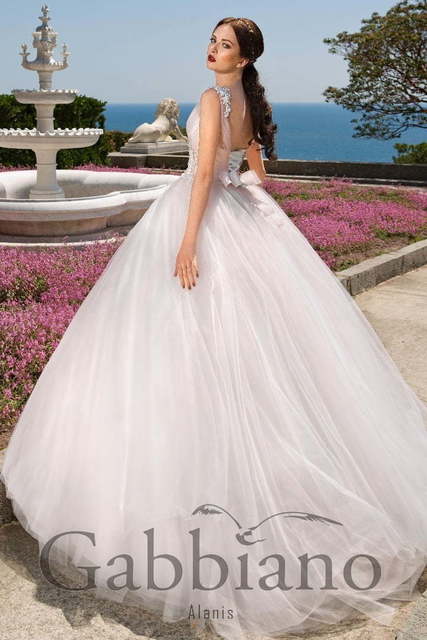 Свадебное платье Аланис. Силуэт Пышное. Цвет Белый / Молочный, оттенки Розового. Вид 2