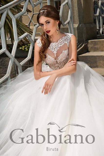 Свадебное платье Бирута. Силуэт Пышное. Цвет Белый / Молочный. Вид 3