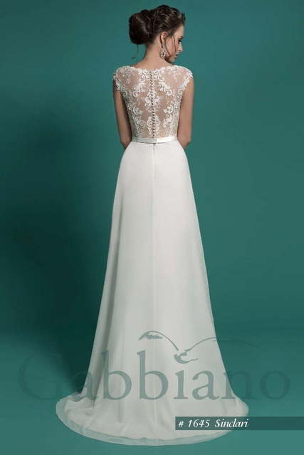 Свадебное платье Синклар. Силуэт Прямое. Цвет Айвори / Капучино, Белый / Молочный. Вид 2