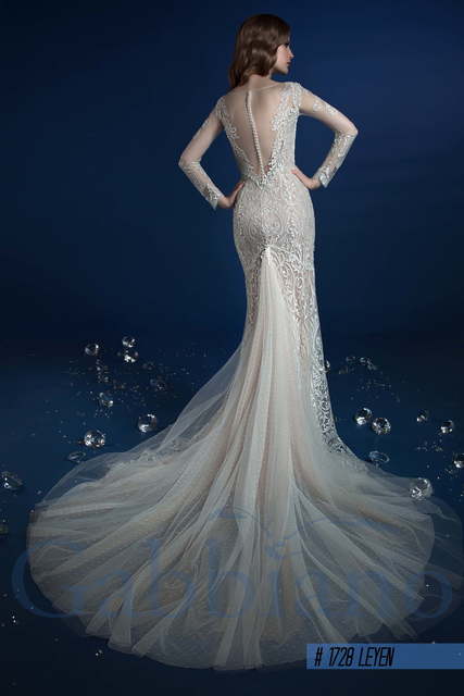 Свадебное платье Лаен. Силуэт Рыбка. Цвет Айвори / Капучино, Белый / Молочный. Вид 2