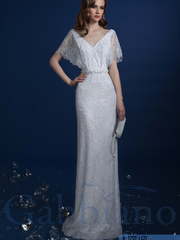 Свадебное платье Лео. Силуэт Прямое. Цвет Белый / Молочный. Вид 1