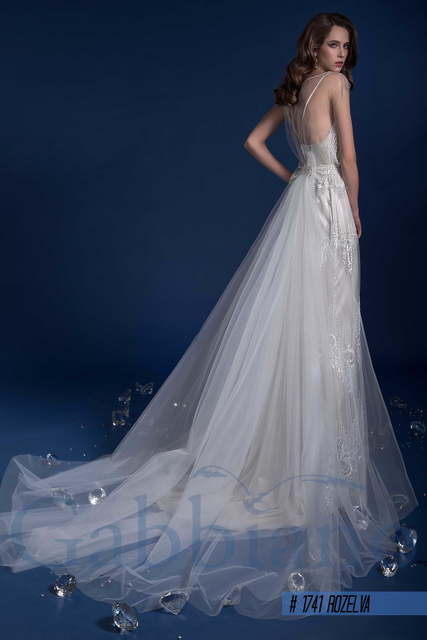 Свадебное платье Розельва. Силуэт Прямое. Цвет Айвори / Капучино, Белый / Молочный, Пепельный / Металлик. Вид 2