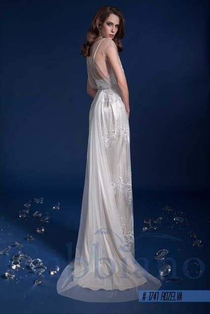 Свадебное платье Розельва. Силуэт Прямое. Цвет Айвори / Капучино, Белый / Молочный, Пепельный / Металлик. Вид 3