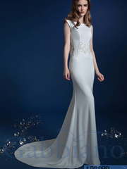 Свадебное платье Санса. Силуэт Прямое. Цвет Белый / Молочный. Вид 1