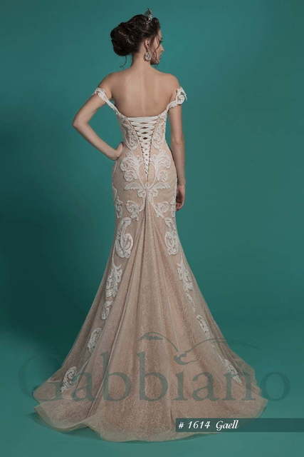 Свадебное платье Гаелл. Силуэт Рыбка. Цвет Айвори / Капучино. Вид 2