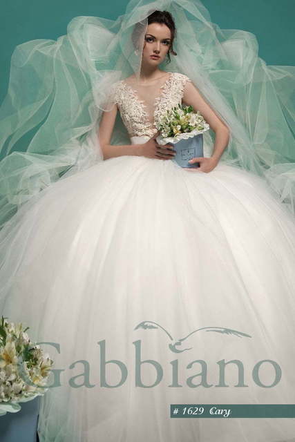 Свадебное платье Кэри. Силуэт Пышное. Цвет Айвори / Капучино, Белый / Молочный. Вид 3