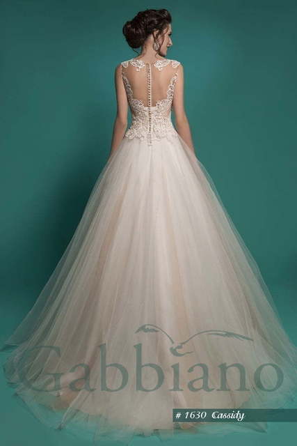 Свадебное платье Кэссиди. Силуэт Пышное. Цвет Айвори / Капучино, Персик / Оранжевый. Вид 2