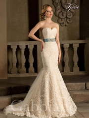 Свадебное платье Грейс. Силуэт Рыбка. Цвет Белый / Молочный, Айвори / Капучино, Персик / Оранжевый. Вид 1