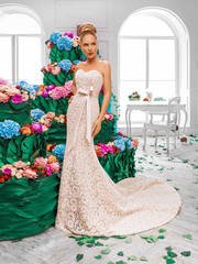 Свадебное платье Benita. Силуэт Прямое, Рыбка. Цвет Айвори / Капучино, оттенки Розового. Вид 1