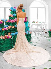 Свадебное платье Benita. Силуэт Прямое, Рыбка. Цвет Айвори / Капучино, оттенки Розового. Вид 2