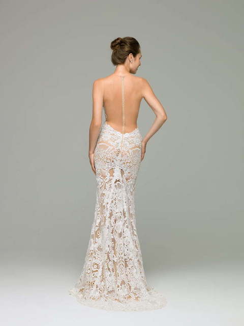 Свадебное платье Michelle. Силуэт Рыбка. Цвет Айвори / Капучино, Белый / Молочный. Вид 2