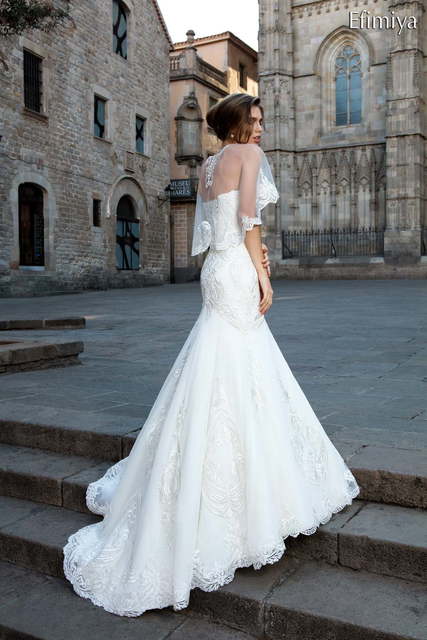 Свадебное платье Efimia. Силуэт Рыбка. Цвет Белый / Молочный. Вид 2