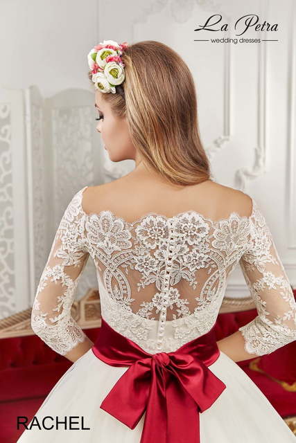 Свадебное платье Rachel. Силуэт Пышное. Цвет Айвори / Капучино, Белый / Молочный. Вид 3