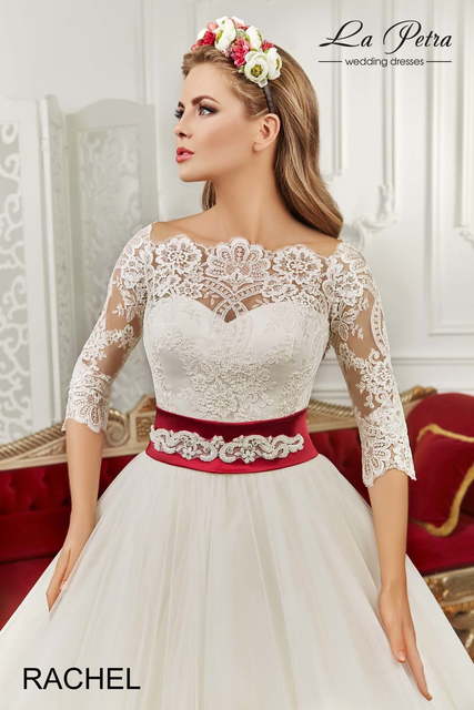 Свадебное платье Rachel. Силуэт Пышное. Цвет Айвори / Капучино, Белый / Молочный. Вид 4