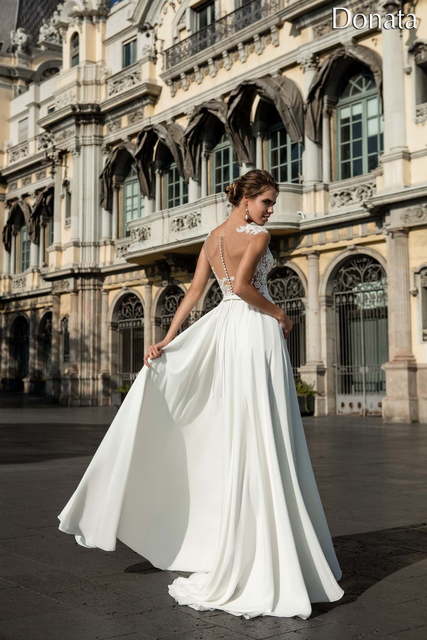 Свадебное платье Donata. Силуэт Прямое. Цвет Белый / Молочный. Вид 2