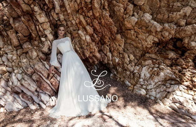 Свадебное платье Magdeline. Силуэт Прямое. Цвет Белый / Молочный. Вид 3