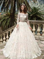 Свадебное платье Maria. Силуэт Пышное. Цвет Белый / Молочный, Айвори / Капучино, оттенки Розового. Вид 1