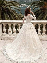 Свадебное платье Maria. Силуэт Пышное. Цвет Белый / Молочный, Айвори / Капучино, оттенки Розового. Вид 2