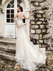 Свадебное платье Melly. Силуэт Прямое, Рыбка. Цвет Белый / Молочный, Айвори / Капучино, оттенки Розового. Вид 2