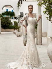 Свадебное платье Mircella. Силуэт Прямое, Рыбка. Цвет Белый / Молочный, Айвори / Капучино. Вид 1