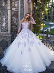 Свадебное платье Donna. Силуэт Пышное. Цвет Белый / Молочный, Лавандовый / Фиолетовый. Вид 1