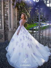 Свадебное платье Donna. Силуэт Пышное. Цвет Белый / Молочный, Лавандовый / Фиолетовый. Вид 2