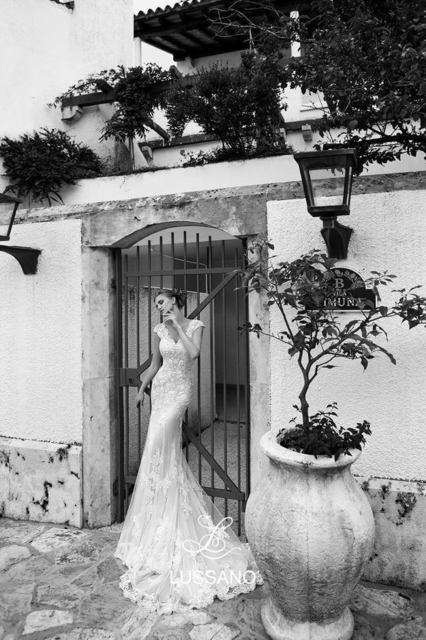 Свадебное платье Monett. Силуэт Рыбка, Прямое. Цвет Айвори / Капучино, Белый / Молочный. Вид 5