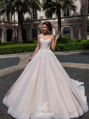 Свадебное платье Dillian. Силуэт Пышное. Цвет Белый / Молочный, Айвори / Капучино, Персик / Оранжевый. Вид 1