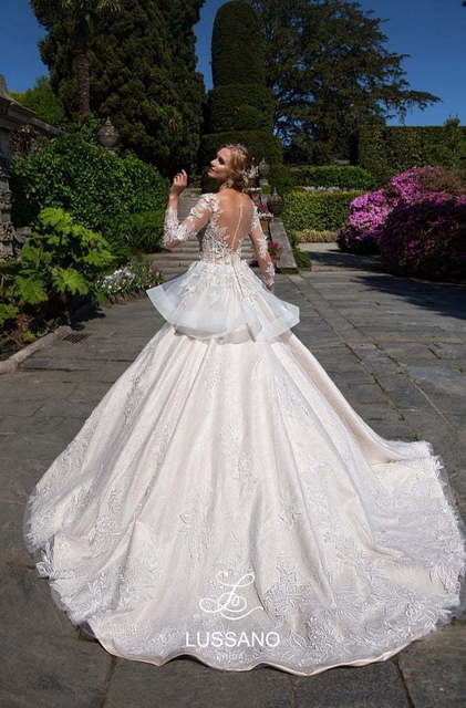 Свадебное платье Devin. Силуэт Пышное. Цвет Айвори / Капучино, Белый / Молочный, оттенки Розового. Вид 2