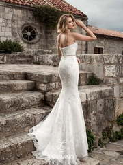 Свадебное платье Meribelle. Силуэт Прямое, Рыбка. Цвет Белый / Молочный. Вид 2