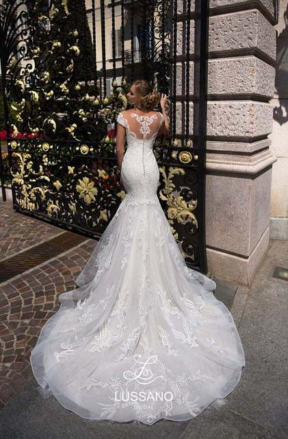 Свадебное платье Darley. Силуэт Рыбка. Цвет Белый / Молочный. Вид 2