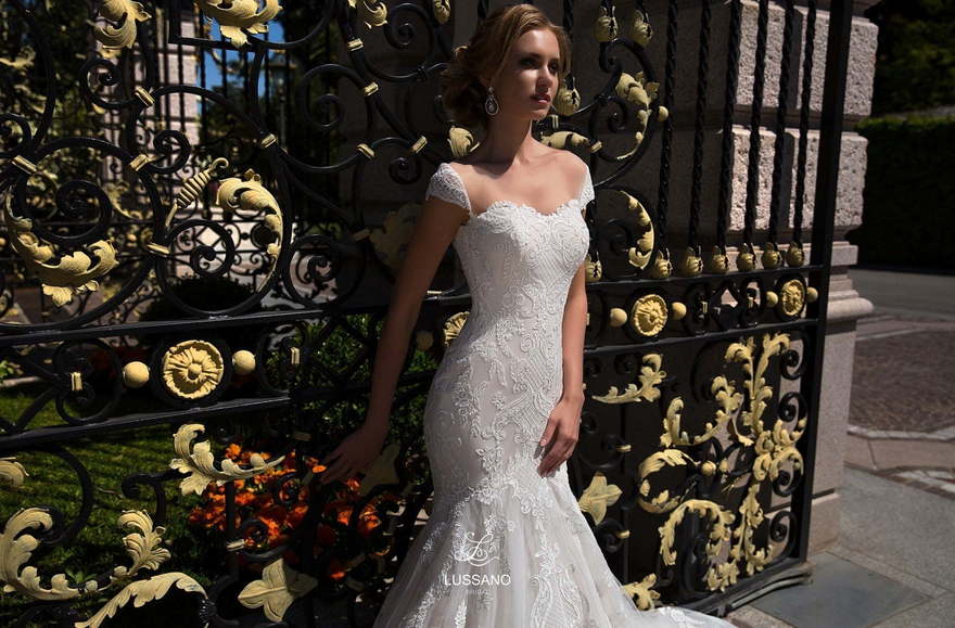 Свадебное платье Darley. Силуэт Рыбка. Цвет Белый / Молочный. Вид 3