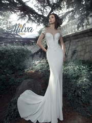 Свадебное платье Борнео. Силуэт Прямое, Рыбка. Цвет Белый / Молочный. Вид 1