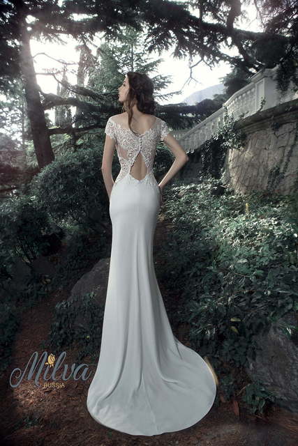 Свадебное платье Борнео. Силуэт Рыбка, Прямое. Цвет Белый / Молочный. Вид 2