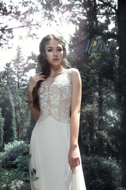 Свадебное платье Критта. Силуэт Прямое. Цвет Белый / Молочный. Вид 3